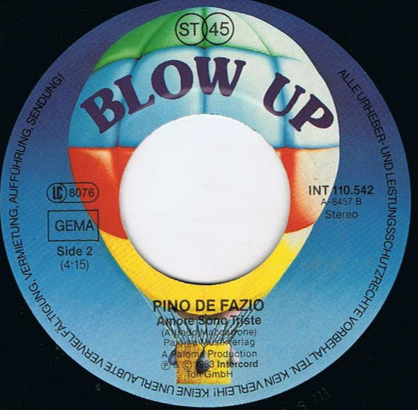Pino De Fazio : Mamma Mia  (7", Single)