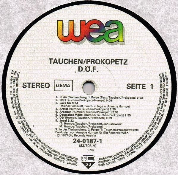 Tauchen-Prokopetz : DÖF (LP, Album)