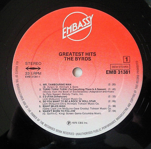 The Byrds : Greatest Hits (LP, Comp)