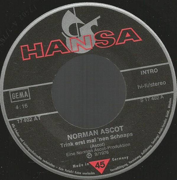 Norman Ascot : Trink Erst Mal 'Nen Schnaps (7", Single)
