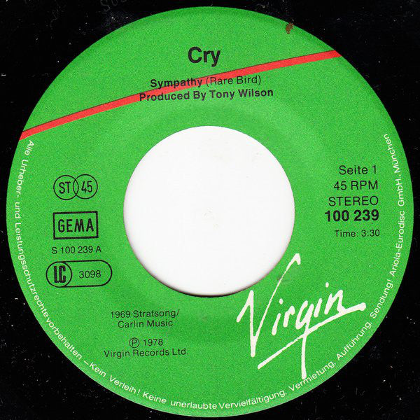 Cry (3) : Sympathy (7", Single)