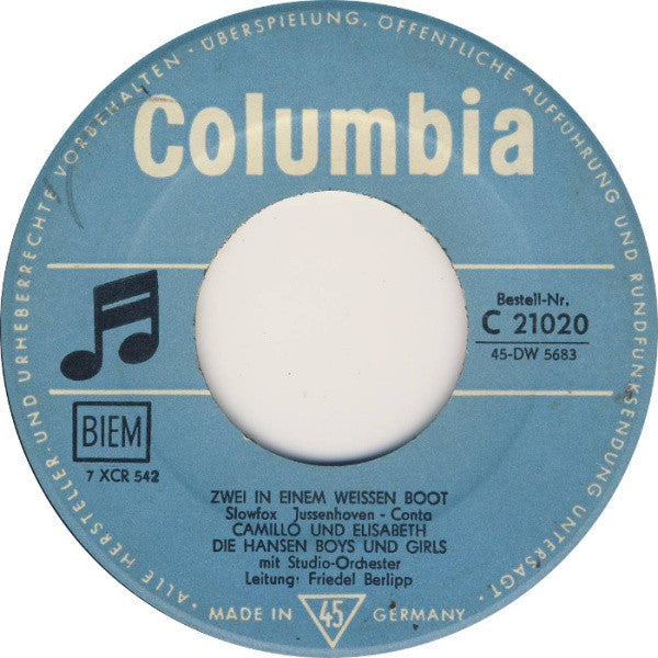 Camillo Felgen - Elisabeth - Die Hansen Boys & Girls : Auch Du Wirst Einmal Vergessen (7", Single)