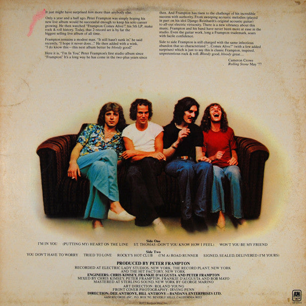 Peter Frampton : I'm In You (LP, Album, Ter)