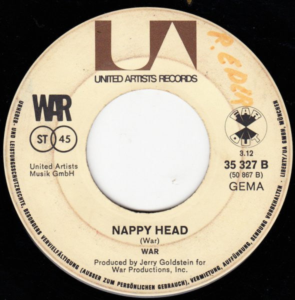 War : Slippin' Into Darkness (7", Single)
