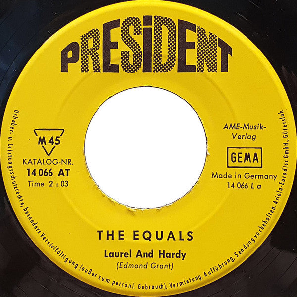 The Equals : Laurel And Hardy / Giddy Up A Ding Dong (7", Single, Mono)