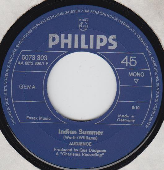 Audience (2) : Indian Summer (7", Mono)