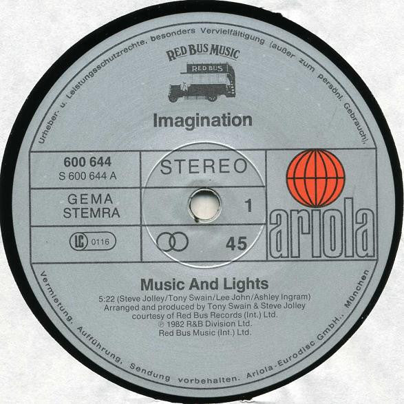 Imagination : Music And Lights (12", Single)