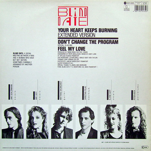 Blind Date : Your Heart Keeps Burning (12", Maxi)