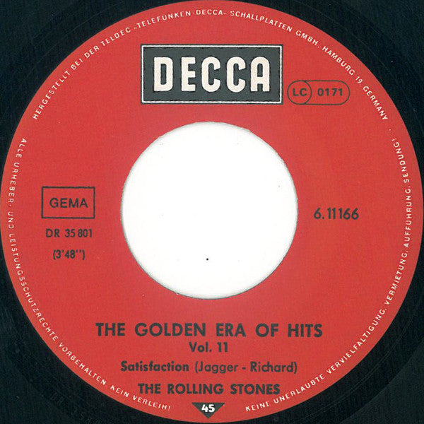 The Rolling Stones : Satisfaction (7", Single, Mono, RE)