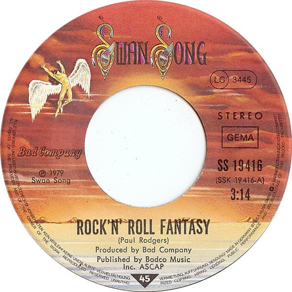 Bad Company (3) : Rock 'n' Roll Fantasy (7", Single)