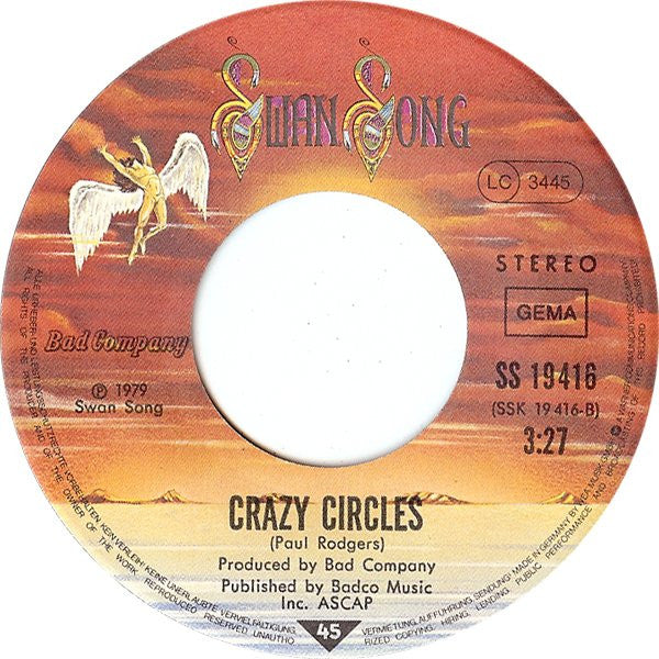 Bad Company (3) : Rock 'n' Roll Fantasy (7", Single)