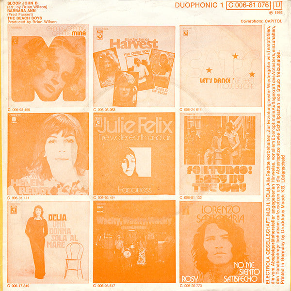 The Beach Boys : Sloop John B / Barbara Ann (7", Single, RE)