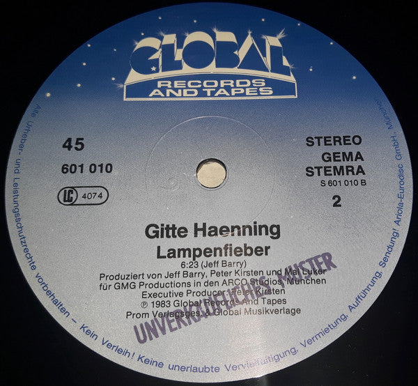 Gitte Haenning* : Lampenfieber (12", Maxi)