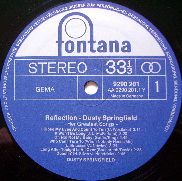 Dusty Springfield : Reflection - Her Greatest Songs (LP, Comp)