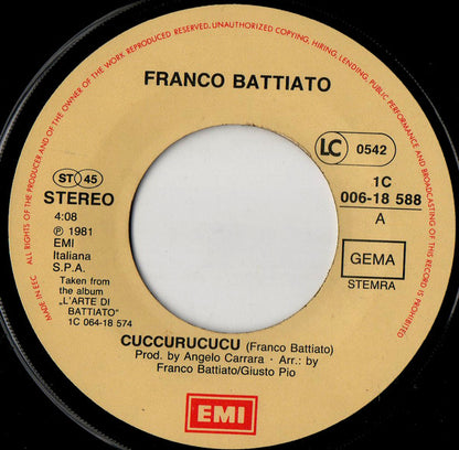 Franco Battiato : Cuccurucucu (7", Single)