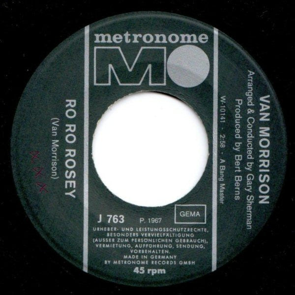 Van Morrison : Ro Ro Rosey / Chick-A-Boom (7", Single)