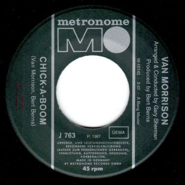 Van Morrison : Ro Ro Rosey / Chick-A-Boom (7", Single)