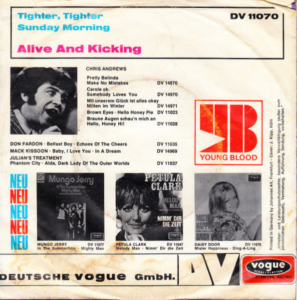 Alive And Kicking* : Tighter, Tighter (7", Single)