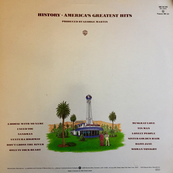 America (2) : History - America's Greatest Hits (LP, Comp, RE)