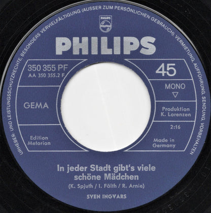 Sven Ingvars* : Aha - Sieh An, Wer Kommt Denn Da? (7", Single, Mono)