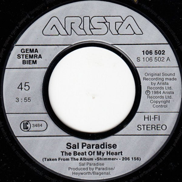 Sal Paradise (3) : The Beat Of My Heart (7", Single)