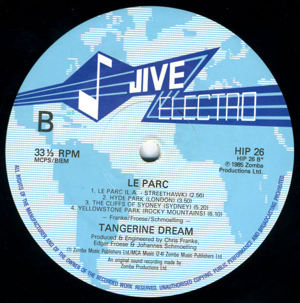 Tangerine Dream : Le Parc (LP, Album)