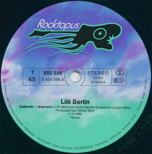 Lilli Berlin : Ostberlin - Wahnsinn (12", Maxi)