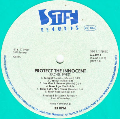 Rachel Sweet : Protect The Innocent (LP, Album, RE, Tur)