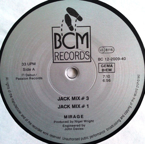 Mirage (12) : The Jack Mixes (12", Mixed)