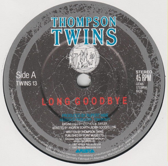 Thompson Twins : Long Goodbye (7", Single)