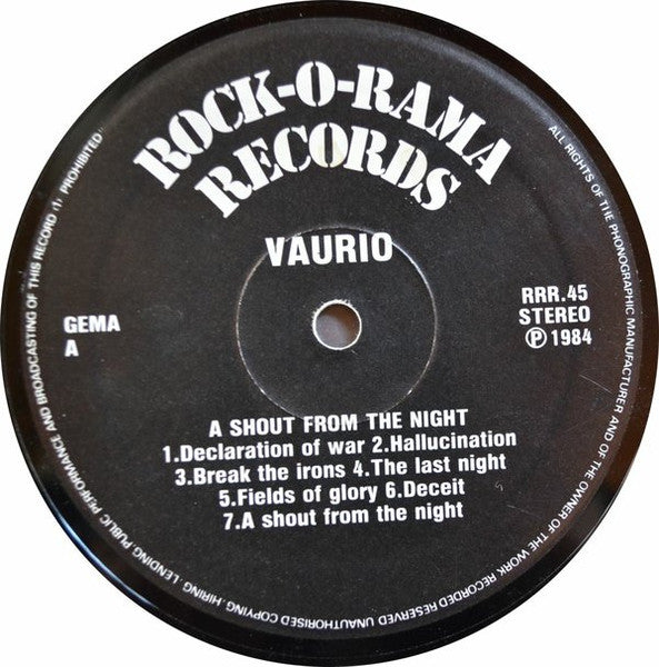 Vaurio : A Shout From The Night (LP, Album)
