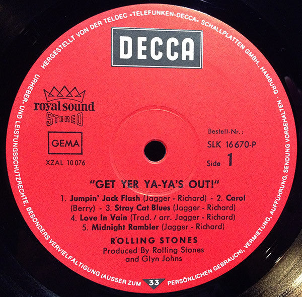 The Rolling Stones : Get Yer Ya-Ya's Out! - The Rolling Stones In Concert (LP, Album)