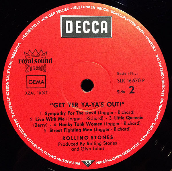 The Rolling Stones : Get Yer Ya-Ya's Out! - The Rolling Stones In Concert (LP, Album)