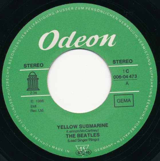 The Beatles : Yellow Submarine / Eleanor Rigby (7", Single, RE)