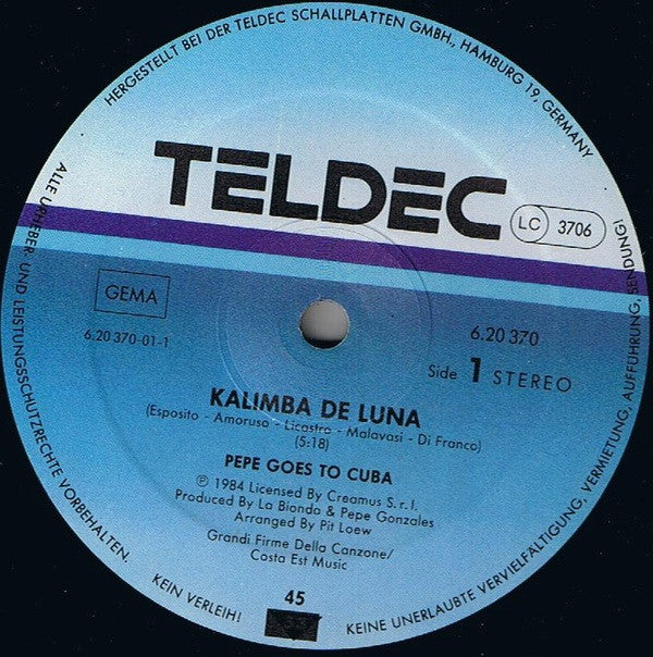 Pepe Goes To Cuba : Kalimba De Luna (12", Maxi)