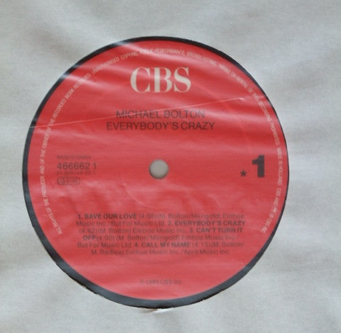 Michael Bolton : Everybody's Crazy (LP, Album, RE)