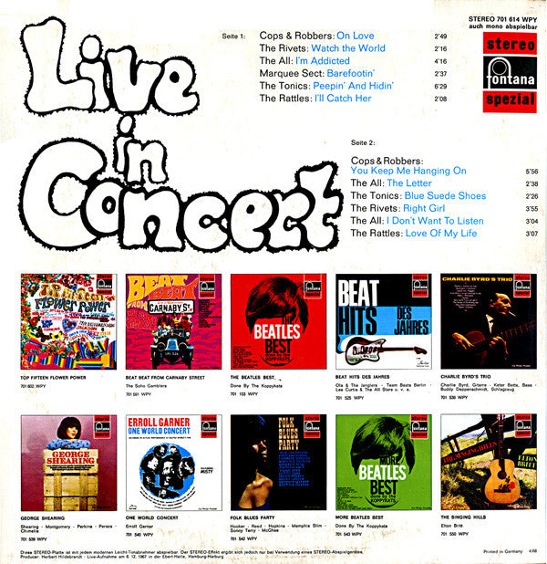Various : Live In Concert (LP, Comp)