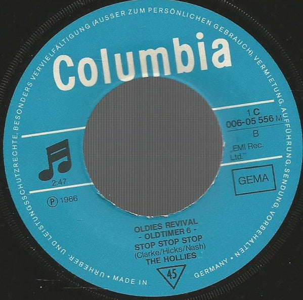 The Hollies : Bus Stop / Stop Stop Stop (7", Single)