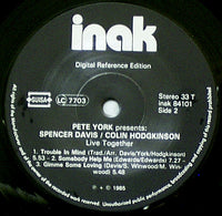 Pete York, Spencer Davis, Colin Hodgkinson : Pete York Presents: Spencer Davis / Colin Hodgkinson - Live Together (LP, Album)