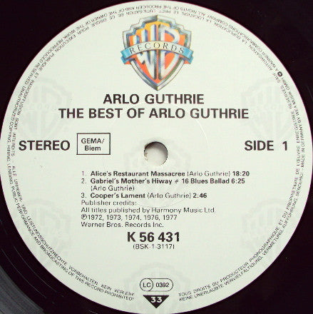 Arlo Guthrie : The Best Of Arlo Guthrie (LP, Comp, RE)
