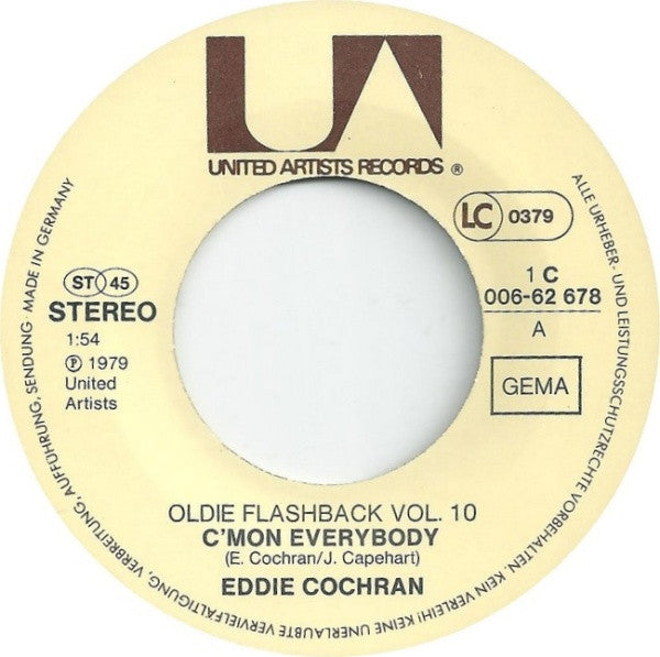 Eddie Cochran : C'mon Everybody / Milk Cow Blues (7", Single)