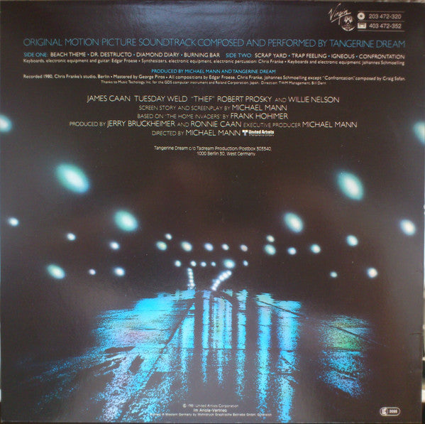 Tangerine Dream : Thief (LP, Album, M/Print)