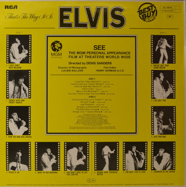 Elvis Presley : That's The Way It Is (LP, Album, RE)