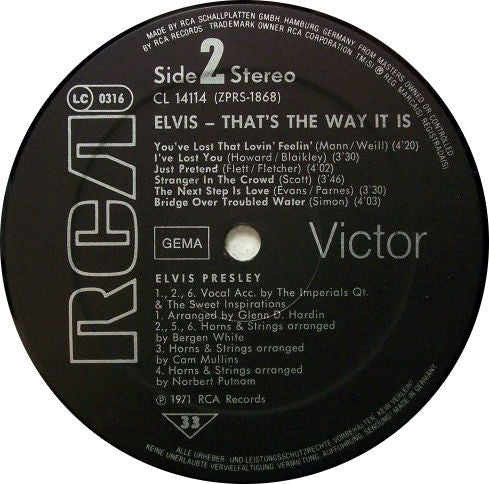 Elvis Presley : That's The Way It Is (LP, Album, RE)