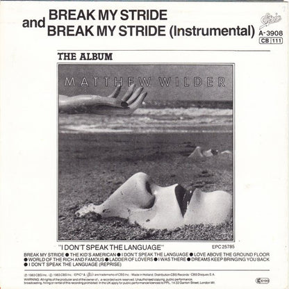 Matthew Wilder : Break My Stride (7", Single)