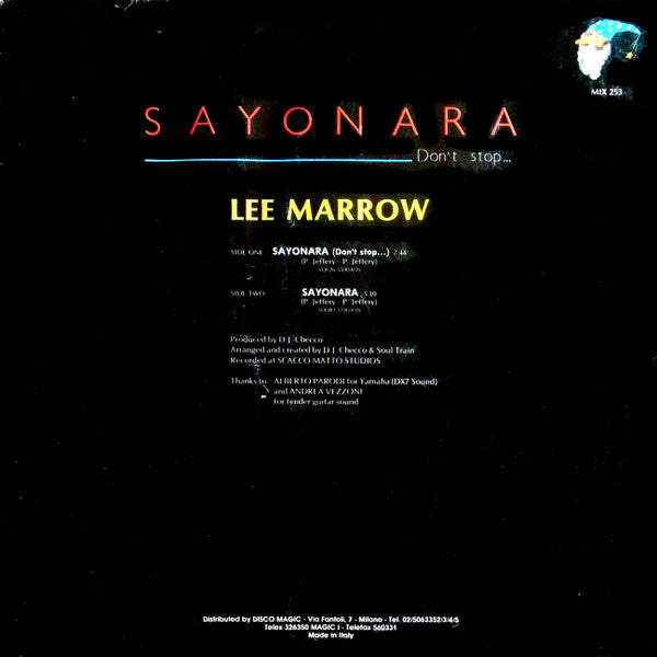 Lee Marrow : Sayonara (Don't Stop...) (12")
