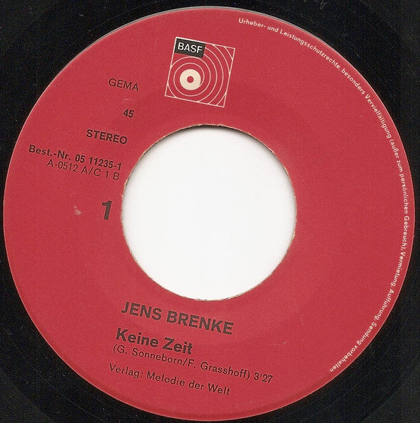 Jens Brenke : Keine Zeit (7", Single)