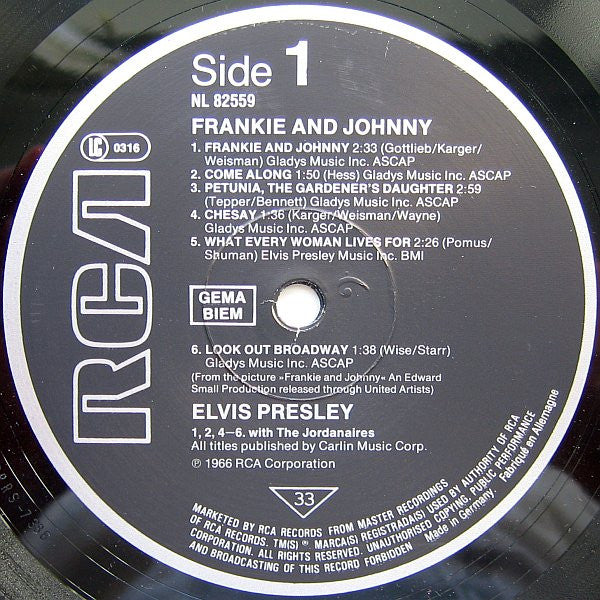 Elvis Presley : Frankie And Johnny (LP, Album, RE)