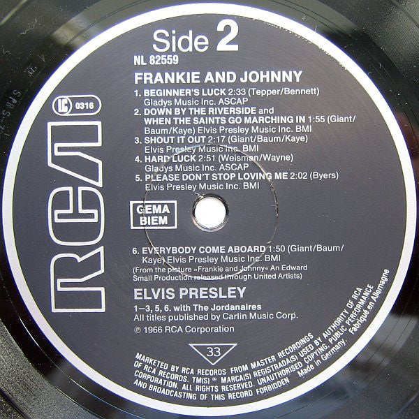 Elvis Presley : Frankie And Johnny (LP, Album, RE)