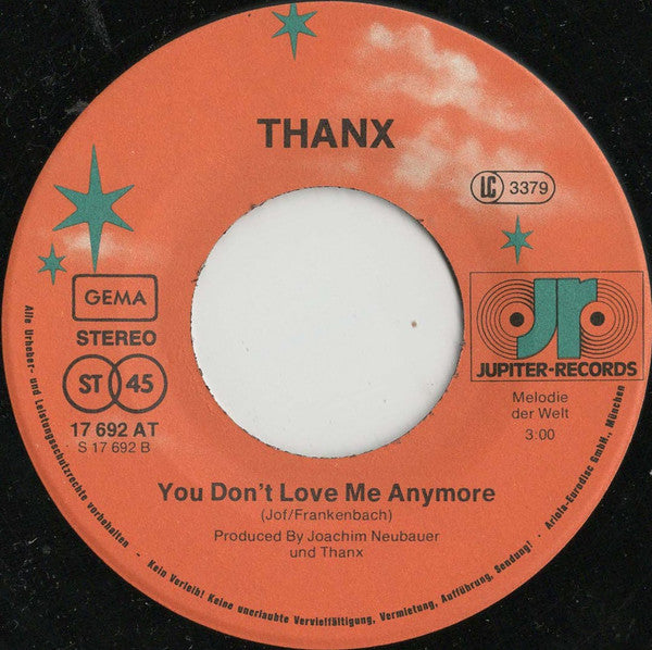 Thanx : Love Me Baby, Love Me Do (7", Single)